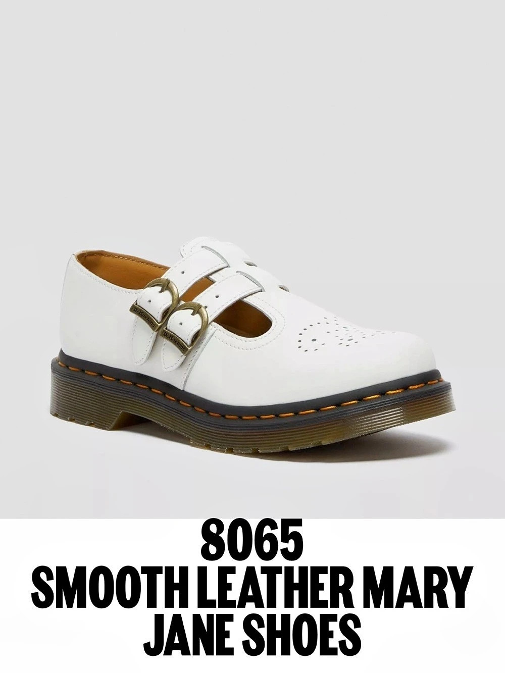 Dr. Martens 8065 Smooth Leather Mary Jane Shoes Mary Jane Shoes in White